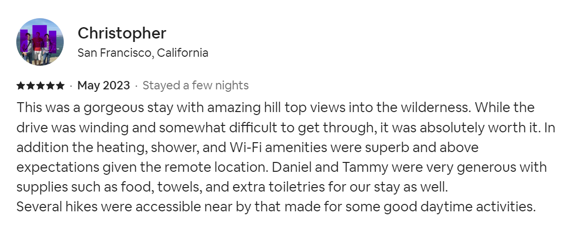 Guest review 2 for PillowHosts managed property